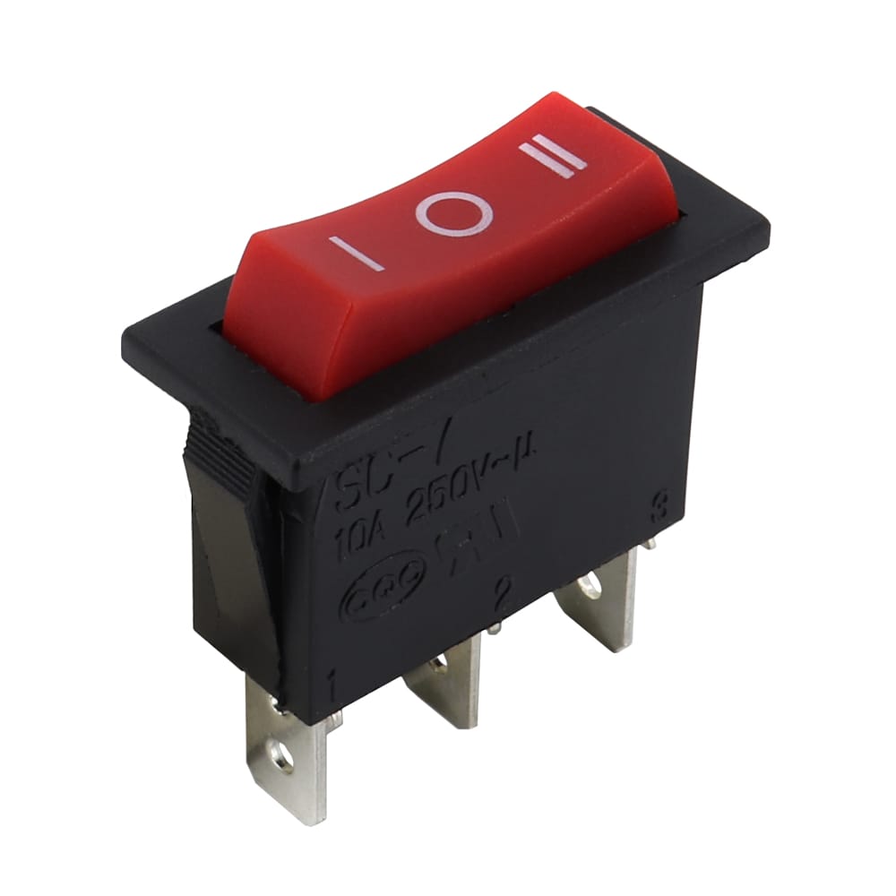 Клавишный переключатель SC-7 3с ON-OFF-ON красный